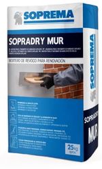 Mortero para el tratamiento de humedades y remonte capialr, Sopradry Mur de Soprema. Saco: 25 kg. Palet: 48 sacos